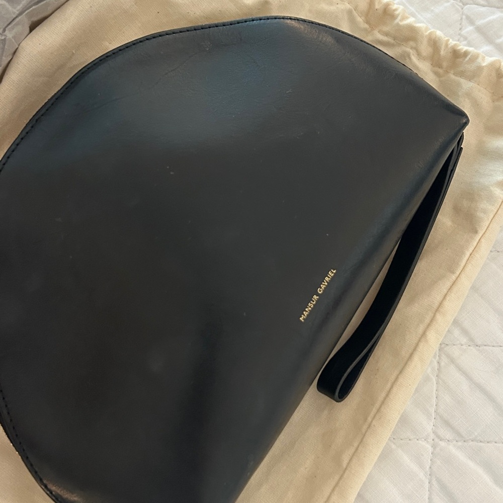 Mansur Gavriel leather moon clutch